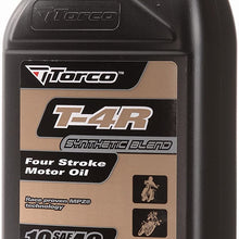 Torco T671044C T-4R 10w40 4-Stroke Synthetic Blend Motor Oil Bottle - 1 Liter Bottle, (Case of 12)