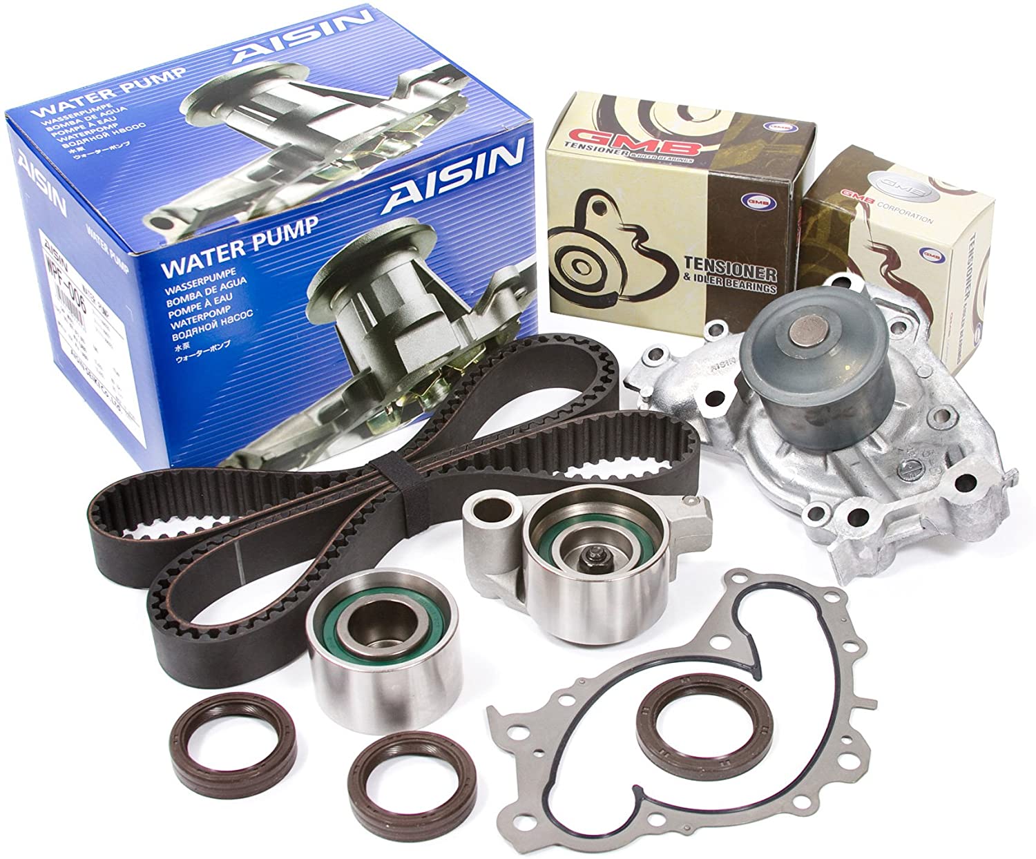 Evergreen TBK257AWPA Fits 01-08 Toyota Camry Highlander Lexus 1MZFE 3MZFE Timing Belt Kit AISIN Water Pump