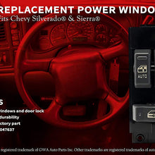 Master Power Window Switch, Gray - Driver Side Door - Fits Chevrolet Silverado, GMC Sierra 1999, 2000, 2001, 2002-1500, 2500, 2500 HD, 3500 - Window Switch, Housing Fits Chevy - Replaces GM 15047637
