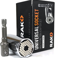 RAK Universal Socket Grip (7-19mm) Multi-Function Ratchet Wrench Power Drill Adapter 2Pc Set - Best Unique Tool Gift for Men, DIY Handyman, Father/Dad, Husband, Boyfriend, Him, Women