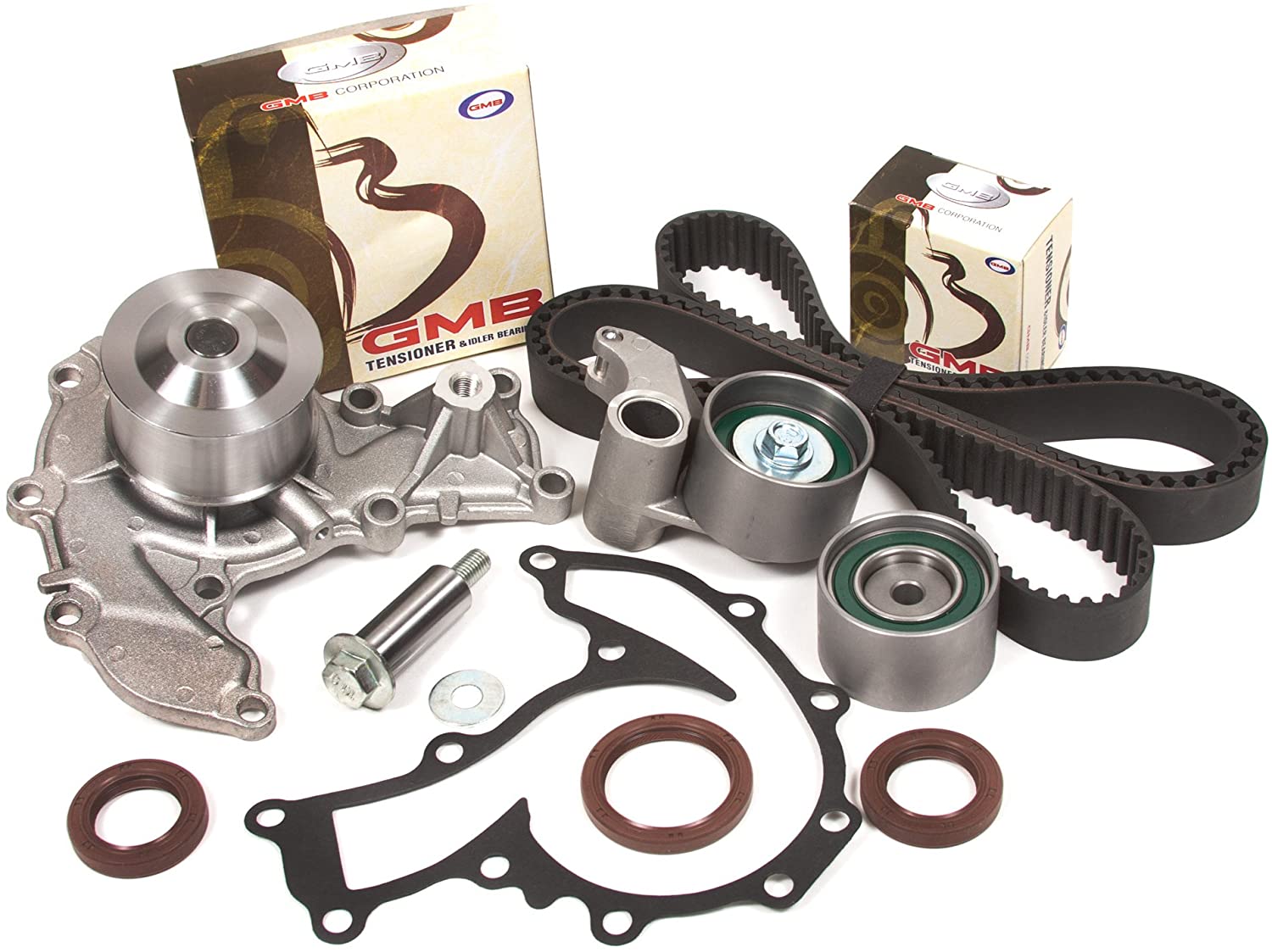 Evergreen TBK303WPT Compatible With 98-03 Isuzu Honda Acura 3.2L & 3.5L 6VD1 6VE1 DOHC Timing Belt Kit Water Pump