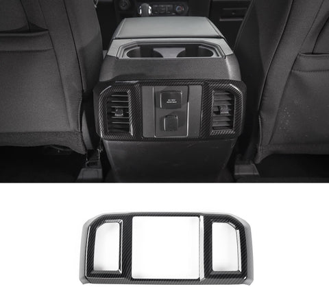 Voodonala Carbon Fiber Grain Rear Air Condition Outlet Vent Trim for Ford F150 2016 2017