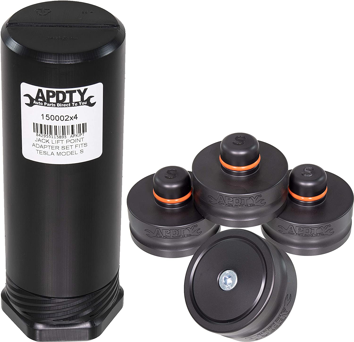 APDTY 150002x4 Jack Lift Point Pad Adapter Set Of 4 Fits Tesla Model S (Protects Battery, Paint, Side Skirts; Use 1 With A Floor Jack Or All 4 For A 4-Point Professional Vehicle Lift)