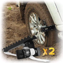 EZUNSTUCK Tire Anti-Skid Tool - RWD/AWD/4x4 SUV, Trucks, Pickup – EZ-D02ML Ultimate Get Unstuck Solution for Mud, Sand, Snow, Off-Road - Better Than Traction Mat, Recovery Tow Strap(Medium/Set of 2)