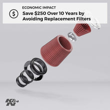 K&N Universal Clamp-On Air Filter: High Performance, Premium, Washable, Replacement Filter: Flange Diameter: 6 In, Filter Height: 6 In, Flange Length: 0.625 In, Shape: Round Tapered, RU-1048