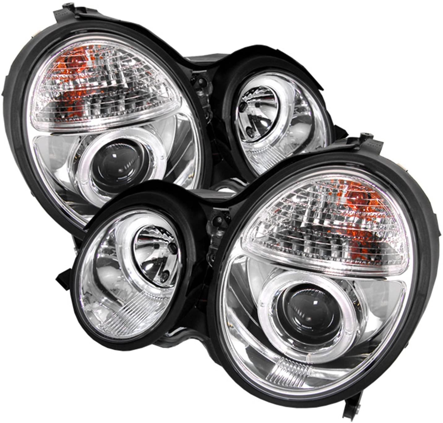 Spyder Auto PRO-YD-MBW21099-HL-C Mercedes Benz W210 E-Class Chrome Halo Projector Headlight