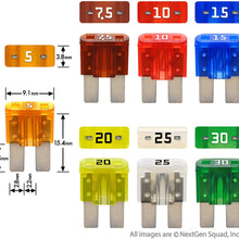 FuseTech 12V Micro2 APT ATR 17 Piece Automotive Fuse Assortment and Holders Pack (2 Add-a-Circuit Fuse Tap Adapters, 14 Blade Fuses + Fuse Puller) 5A 7.5A 10A 15A 20A 25A 30A