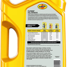 Pennzoil Platinum Full Synthetic Motor Oil 0W-20 - 5 Quart Jug