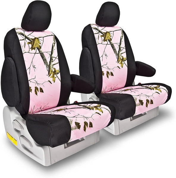 Front Seats: ShearComfort Custom Realtree Camo Seat Covers for Toyota Corolla (2020-2020) in MAX-5 for Sport Buckets w/Adjustable Headrests (S, SE, XSE Models Only)