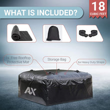 Abaxial (18 Cubic Feet) Waterproof Rooftop Cargo Carrier- (Heavy Duty) Car Roof Cargo Bag- Roof Top Luggage Storage Bag- (Bonus) Anti-Slip Mat. Perfect for Car, Van,Truck, SUV with/Without Rack.