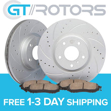 [Front Kit] GT//Rotors Performance Brake Disc Rotors & Ceramic Pads replacement for Toyota Corolla [09-19] Matrix [09-14] Scion xD [08-14] Pontiac Vibe [09-10]
