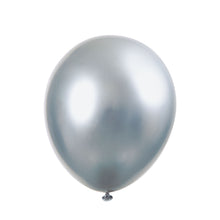 Latex Metallic Balloons, Blue, Green, & Silver, 11in, 6ct