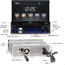BOSS Audio Systems BV9986BI Car DVD Player - Single Din, 7 Inch Digital LCD, Bluetooth Audio and Hands-Free Calling, DVD, CD, MP3, USB, SD Aux-in, AM/FM Radio Receiver, Multi-Color Illumination