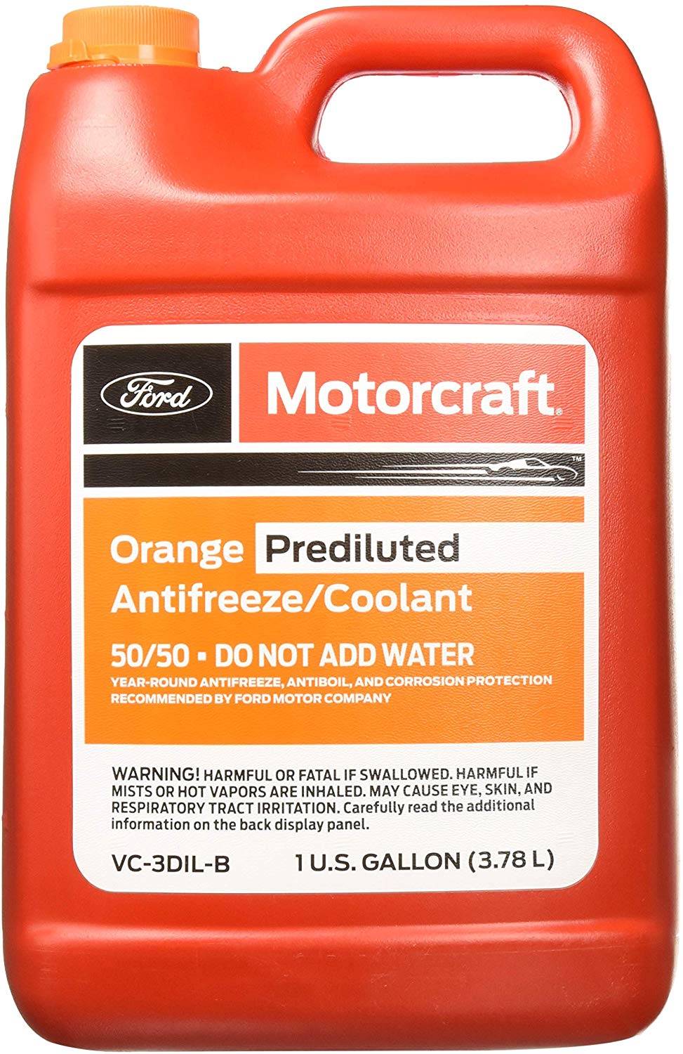 Ford Genuine Fluid VC-3DIL-B Orange Pre-Diluted Antifreeze/Coolant - 1 Gallon