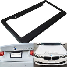 Mega Racer 1 Pc JDM Style Matte Black Plastic License Plate Frame Front or Rear Cover Holder Tag US Auto Car Sedan Truck SUV RV Van