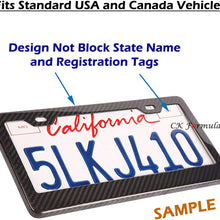 CK Formula Printed License Plate Frame Carbon Fiber 2 Pack - Stainless Steel Printed Carbon Fiber License Plate Frame Front & Rear Holder with Stainless Steel Screws Carbon Fiber License Frame
