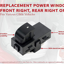 Power Window Switch - Passenger Front Right, Rear Left or Right - Window Buttons - Replaces 22895545, 15888174, 901-149 - Fits GMC Acadia, Sierra, Chevy Silverado, Tahoe Years 2006 - 2015 and more