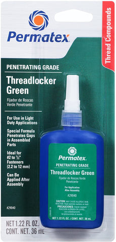 Permatex 29000 Penetrating Grade Threadlocker Green, 6 ml