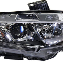 Headlight Assembly Compatible with 2016-2019 Honda Civic Halogen Coupe Hatchback Sedan CAPA Passenger Side