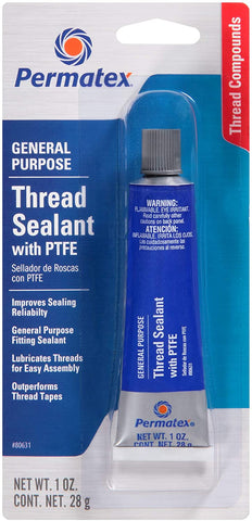 Permatex 80633-12PK Thread Sealant with PTFE, 16 oz. (Pack of 12)
