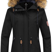 Wantdo Women's Waterproof Ski Jacket Hooded Snow Coat Mountain Fleece Parka