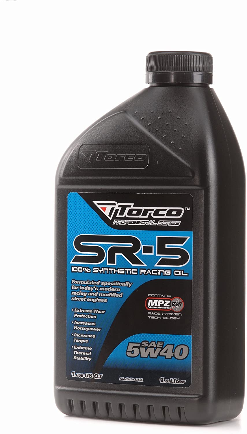 Torco A150540C SR-5 5w40 Synthetic Racing Oil Bottle - 1 Liter Bottle, (Case of 12)