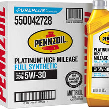 Pennzoil Platinum High Mileage Full Synthetic Motor Oil 5W-30 – 1 Quart (Case of 6)