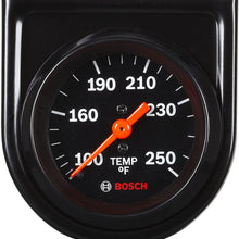 Actron SP0F000053 Bosch Style Line 2" Mechanical Water/Oil Temperature Gauge (Black Dial Face, Black Bezel)