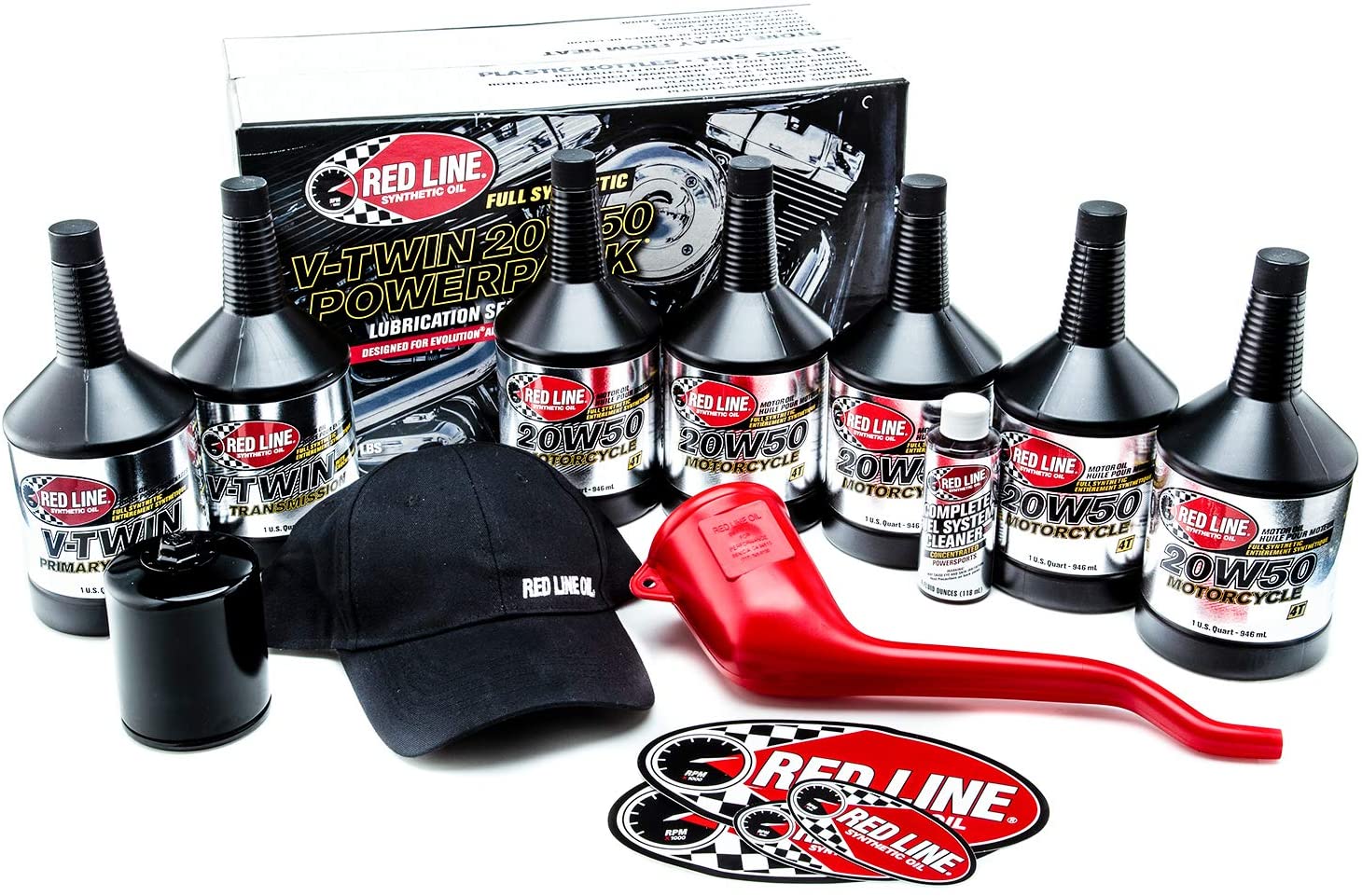 Red Line 90226 Big Twin 20w50 Power Pack Oil Package with K&N High Performance Oil Filter KN-171B