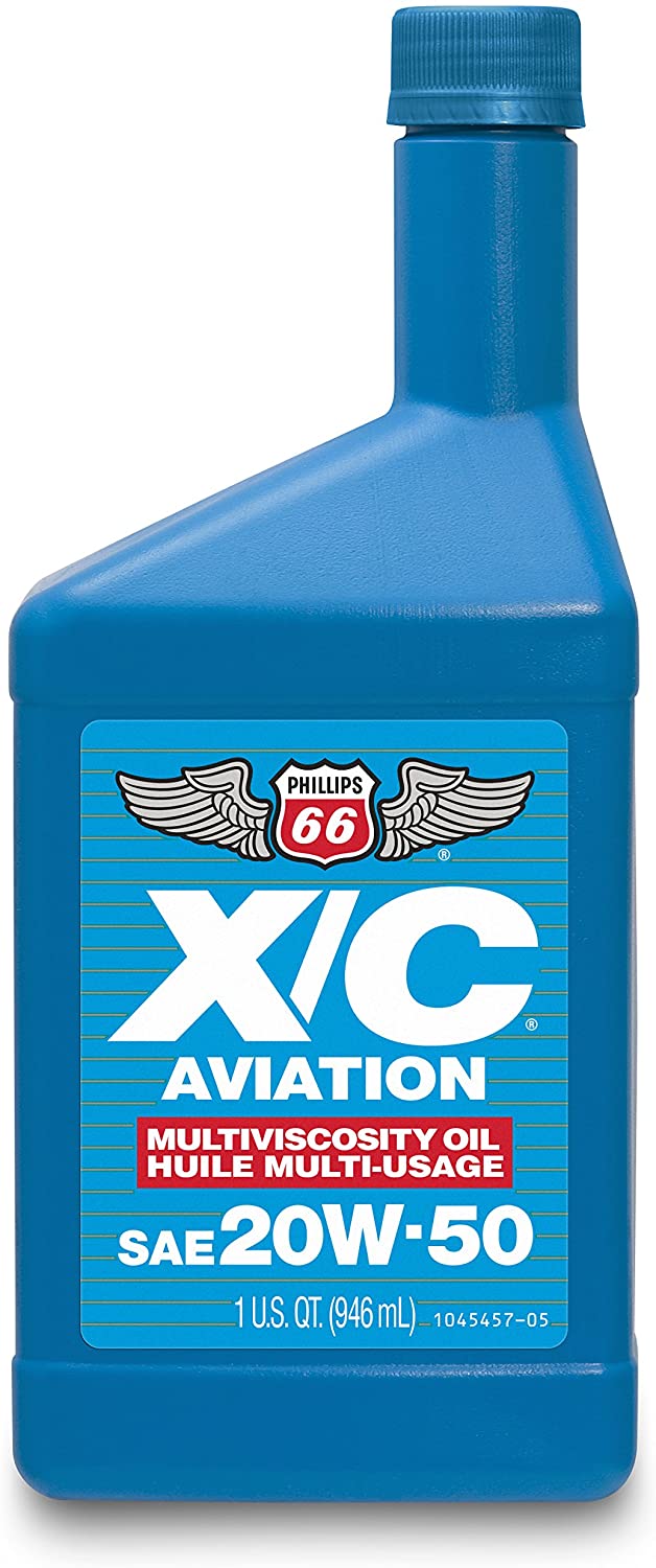 Phillips 66 1045457 X/C Aviation Oil 20W50-1 Quart, 32. Fluid_Ounces