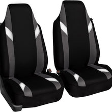 FH Group FB133102 Premium Modernistic Seat Covers Gray/Black- Fit Most Car, Truck, SUV, or Van