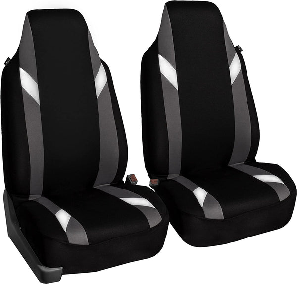 FH Group FB133102 Premium Modernistic Seat Covers Gray/Black- Fit Most Car, Truck, SUV, or Van
