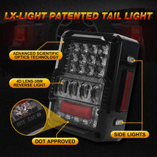 DOT Approved 4D LED Tail Lights for 2007-2017 Jeep Wrangler JK Brake Reverse Light Rear Back Up Lights Daytime Running Lamps,EMC Build-in