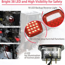 Wellmax 12V 2PC Universal LED Trailer Tail Lights, Brake, Stop, Backup, Reverse, Turn Signal with 38 Red, White LEDs