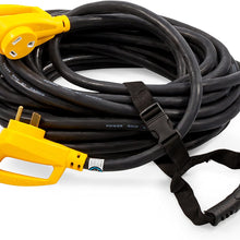 Camco 50' PowerGrip Heavy-Duty Outdoor 30-Amp Extension Cord for RV and Auto | Allows for Additional Length to Reach Distant Power Outlets | Built to Last (55197)