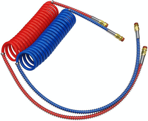 Trackon Parts 15' Coiled Air Brake Hoses with 12