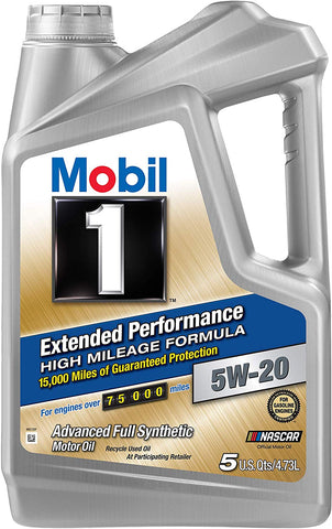 Mobil 1 Extended Performance High Mileage Formula Motor Oil 5W-20, 5 qt