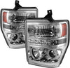 Spyder 5030177 Ford F250/350/450 Super Duty 08-10 Projector Headlights - CCFL Halo - LED (Replaceable LEDs) - Chrome - High H1 (Included) - Low H1 (Included) (Chrome)