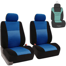 FH Group FB060102 Trendy Elegance Pair Set Bucket Car Seat Covers, (Airbag Compatible) w. Gift, Blue/Black Color-Fit Most Car, Truck, SUV, or Van