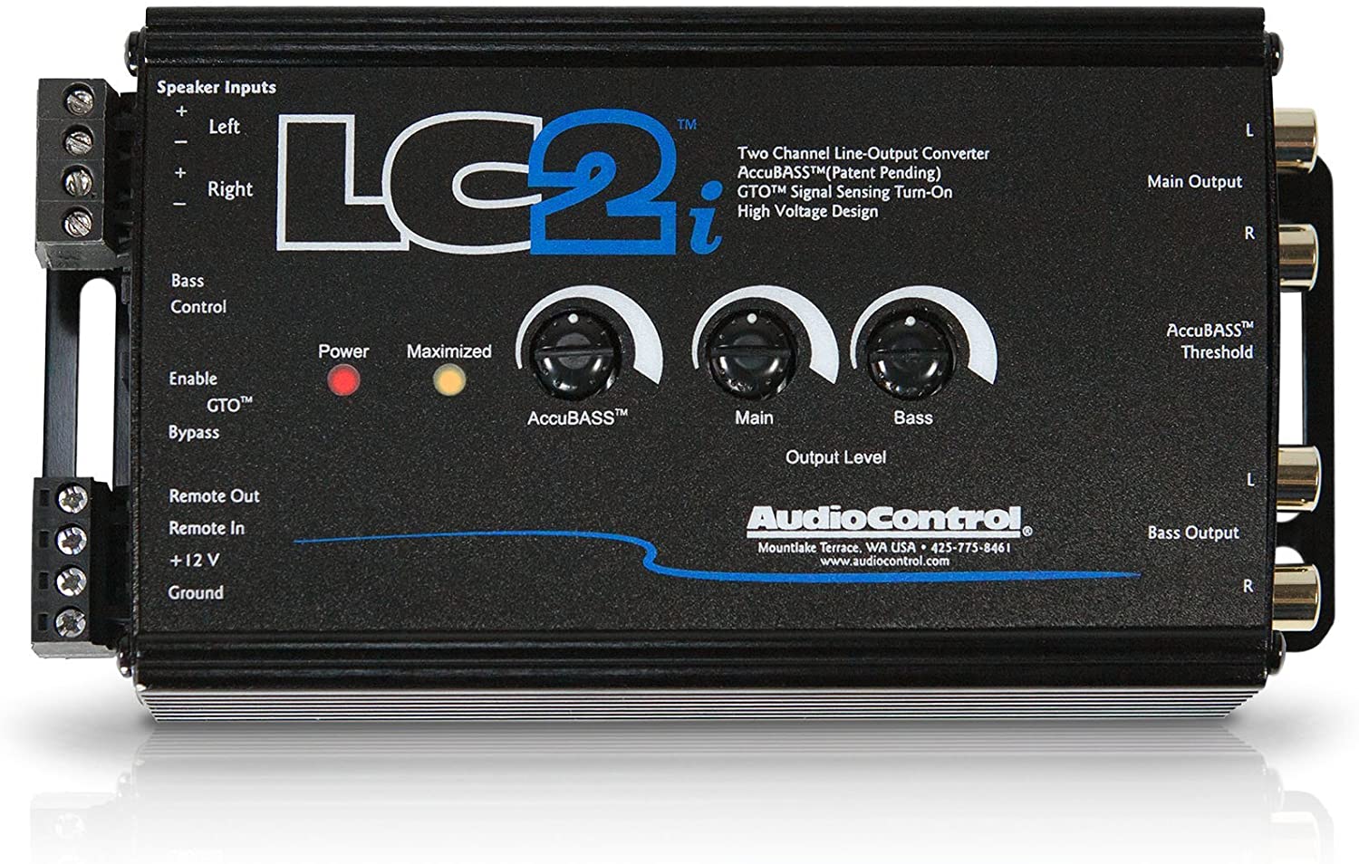 AudioControl LC2i 2 Channel Line Out Converter Wwith AccuBASS and Subwoofer Control (Standard Packaging)