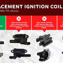 Ignition Coil Pack Set of 8 - Replaces 12570616, D510C - Compatible with Chevy, GMC, Pontiac, Cadillac & Buick 5.3L, 6.0L V8 - G8, Grand Prix, Tahoe, Yukon, Silverado, Impala, Trailblazer, Avalanche