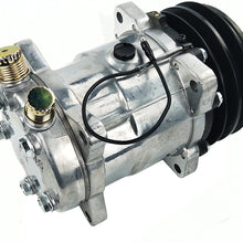 ACTECmax Universal A/C Compressor with Black 2PK Clutch SD 508 Style 5H14 R134A V Belt