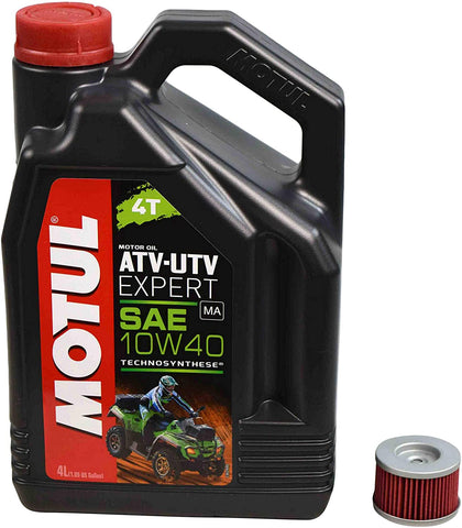 Motul for Honda Pioneer 500 Synthetic Blend Engine Oil Change Kit 10W-40 4 Liters Performance Oil Filter