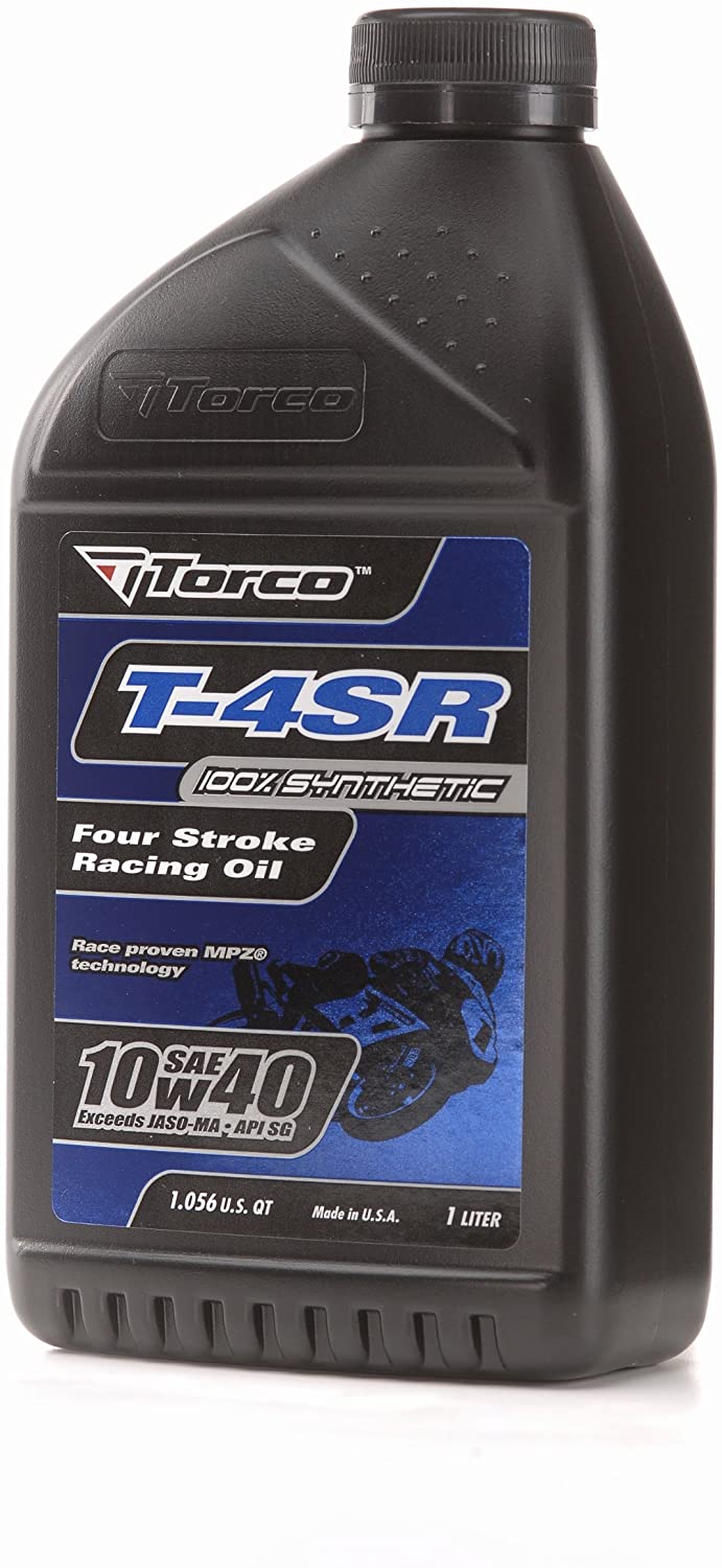 Torco T651044C T-4SR 10w40 4-Stroke Synthetic Racing Oil Bottle - 1 Liter Bottle, (Case of 12)