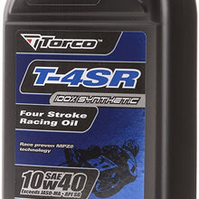 Torco T651044CE T-4SR 10w40 4-Stroke Synthetic Racing Oil Bottle - 1 Liter Bottle