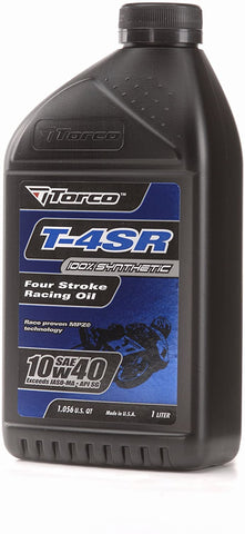 Torco T651044C T-4SR 10w40 4-Stroke Synthetic Racing Oil Bottle - 1 Liter Bottle, (Case of 12)