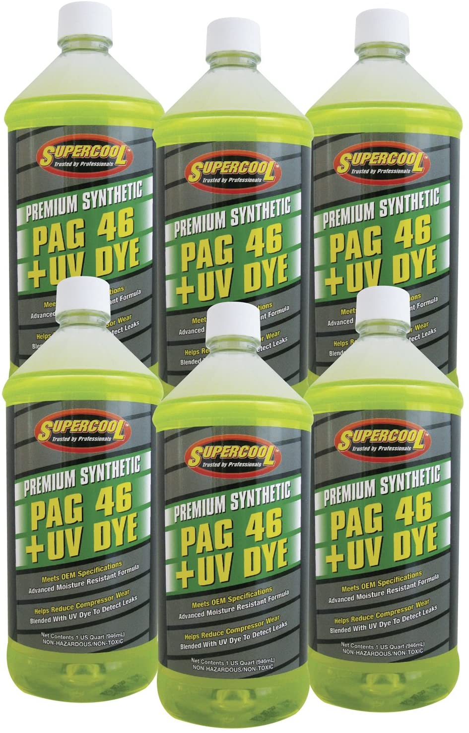 TSI Supercool P46-32D-6CP 46 PAG Viscosity Oil Plus U/V Dye, 32 oz, 6 Pack