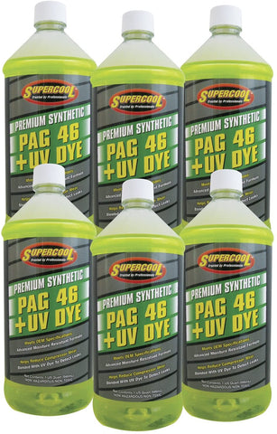 TSI Supercool P46-32D-6CP 46 PAG Viscosity Oil Plus U/V Dye, 32 oz, 6 Pack