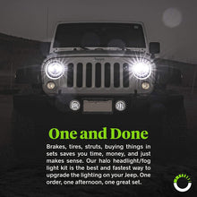4" Fog Light + 7" Round CREE LED Headlights for Jeep Wrangler JK TJ LC CJ [HALO DRL + Turn Signal] [H4 Plug] [Built-In CAN Bus] - Accessories for Jeep Wrangler 1987-2018 Head Light