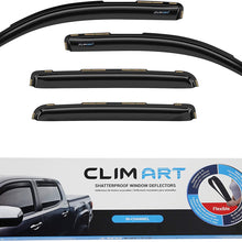CLIM ART in-Channel Incredibly Durable Rain Guards for Toyota Tacoma Truck 16-20 Double Cab, Original Window Deflectors, Vent Deflector, Vent Window Visors, Dark Smoke Truck Accessories, 4 pcs- 616012